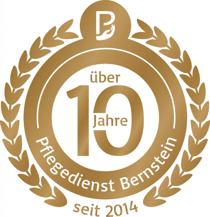 Jubiläumssiegel des Pflegedienst Bernstein: 10 Jahre, seit 2014